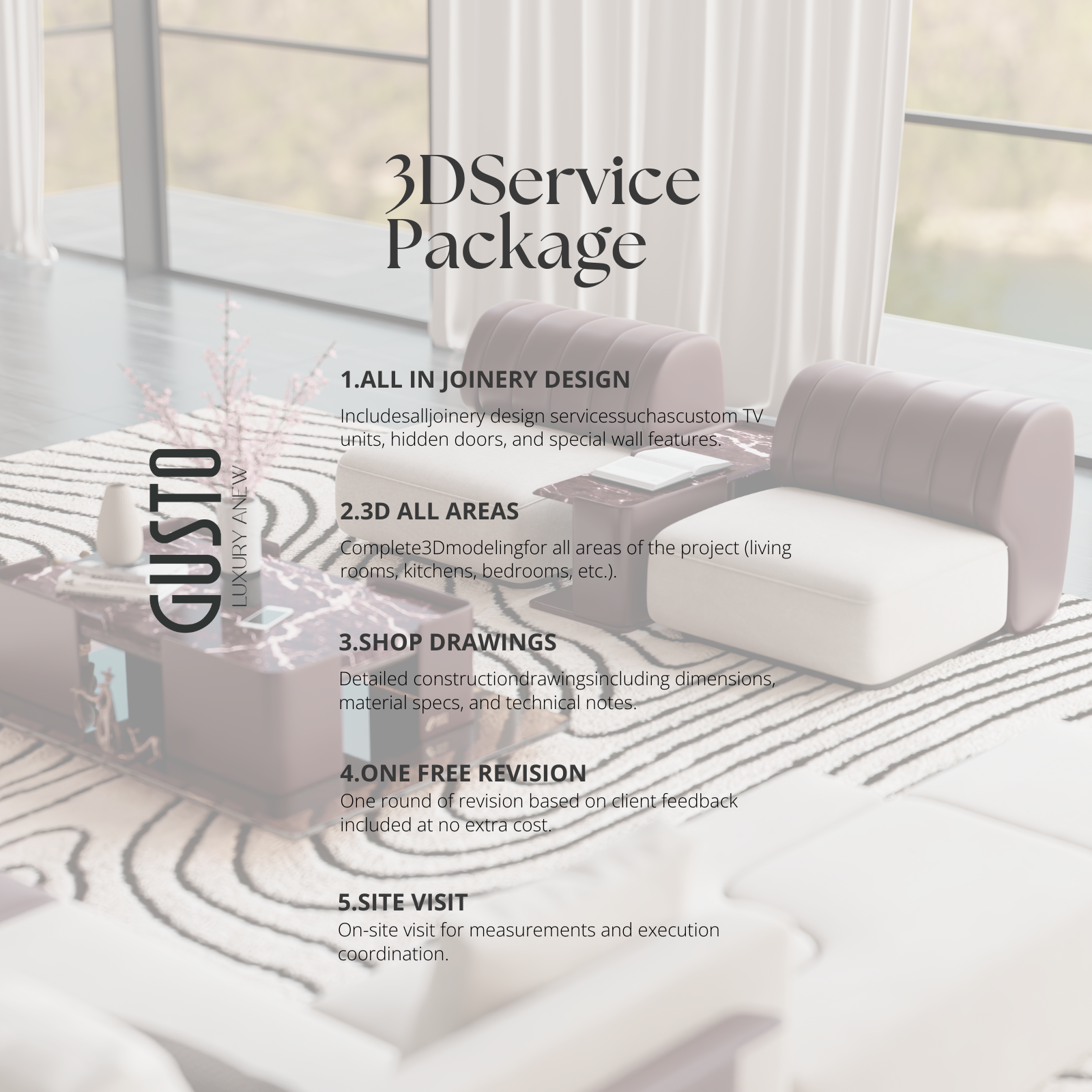 3D Design Package (Per SQM)