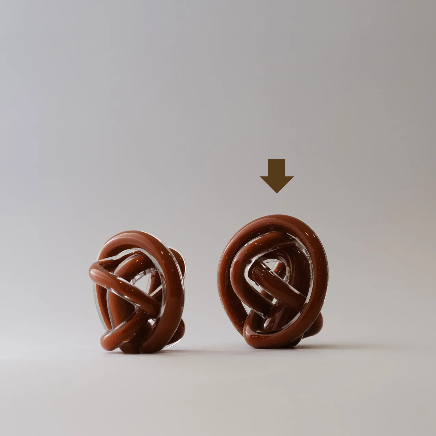 Murano Glass Knot – Large (Cinnamon)