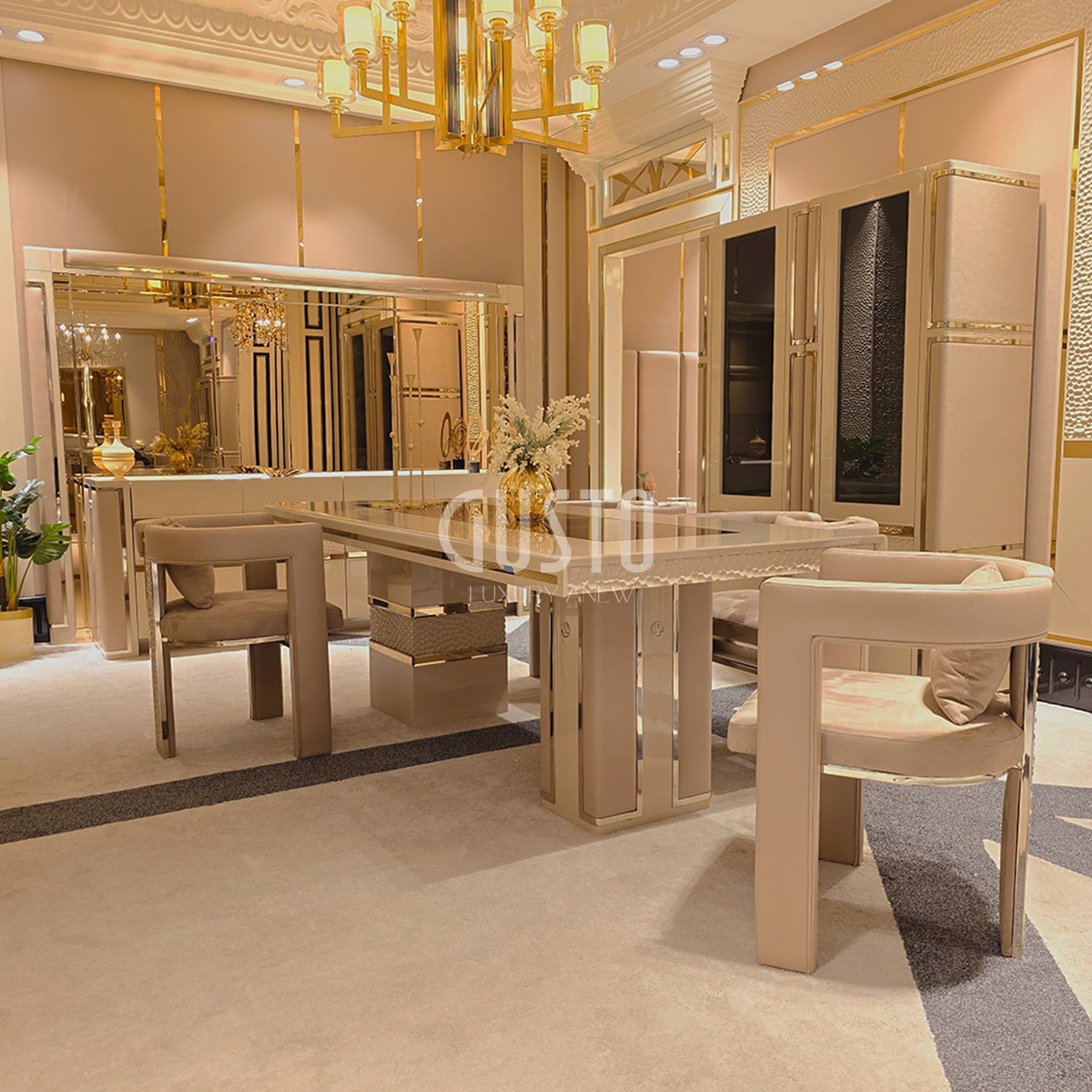 Capri Luxe Dining Set – Modern Sophistication in Soft Neutrals