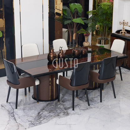 Milano Luxe Dining Set – Contemporary Elegance with Rich Finishes