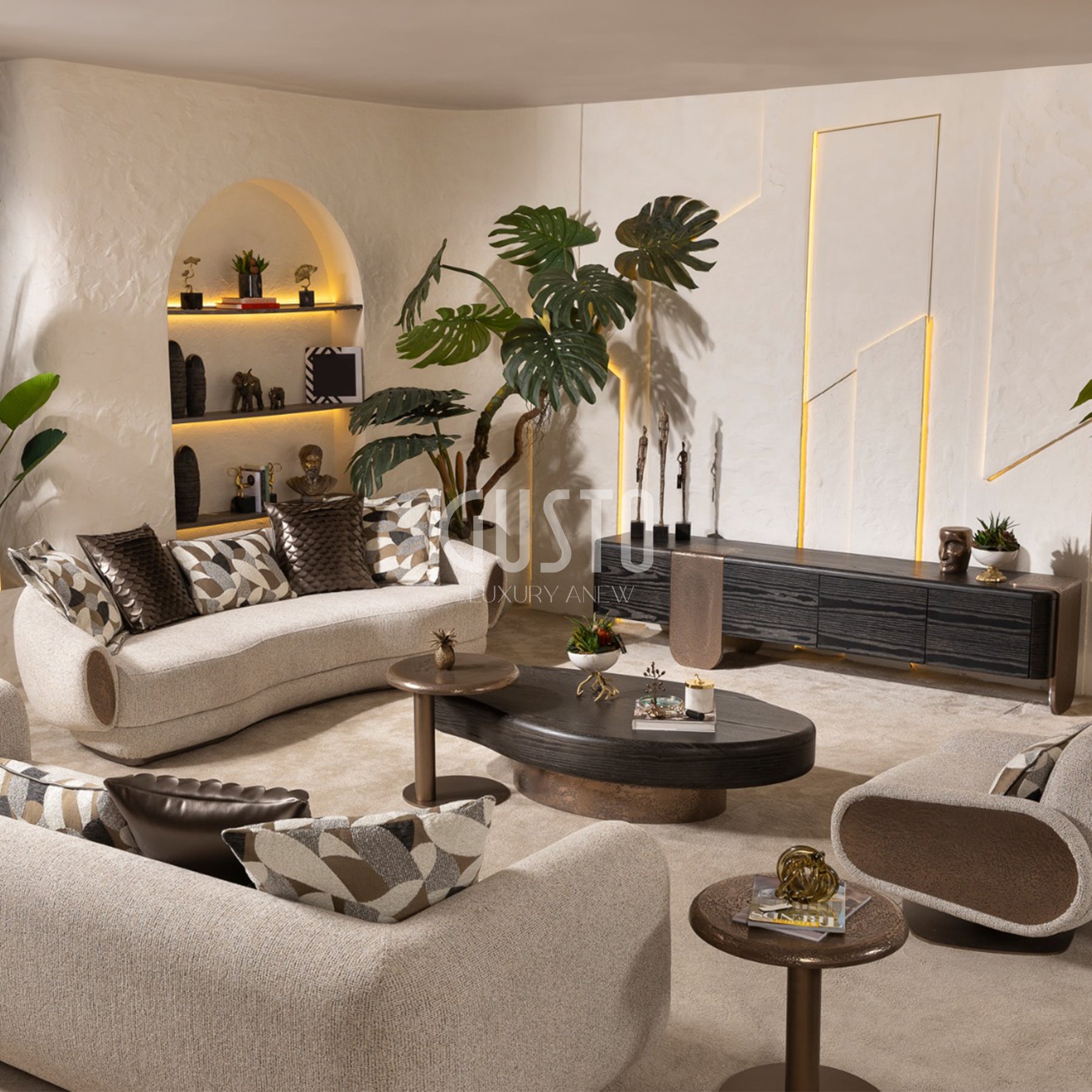 Arcadia Curve Modern Luxury Sofa Set