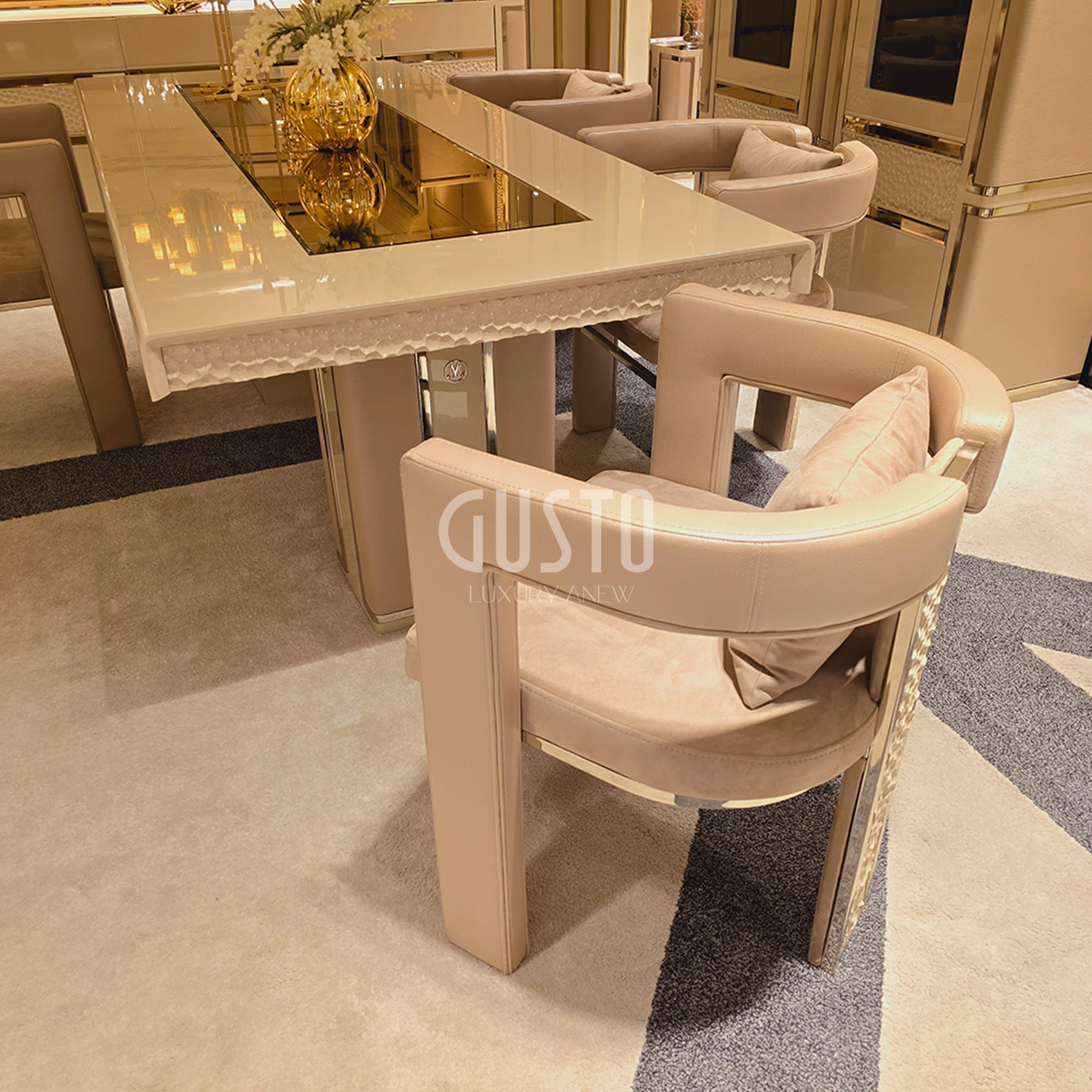 Capri Luxe Dining Set – Modern Sophistication in Soft Neutrals