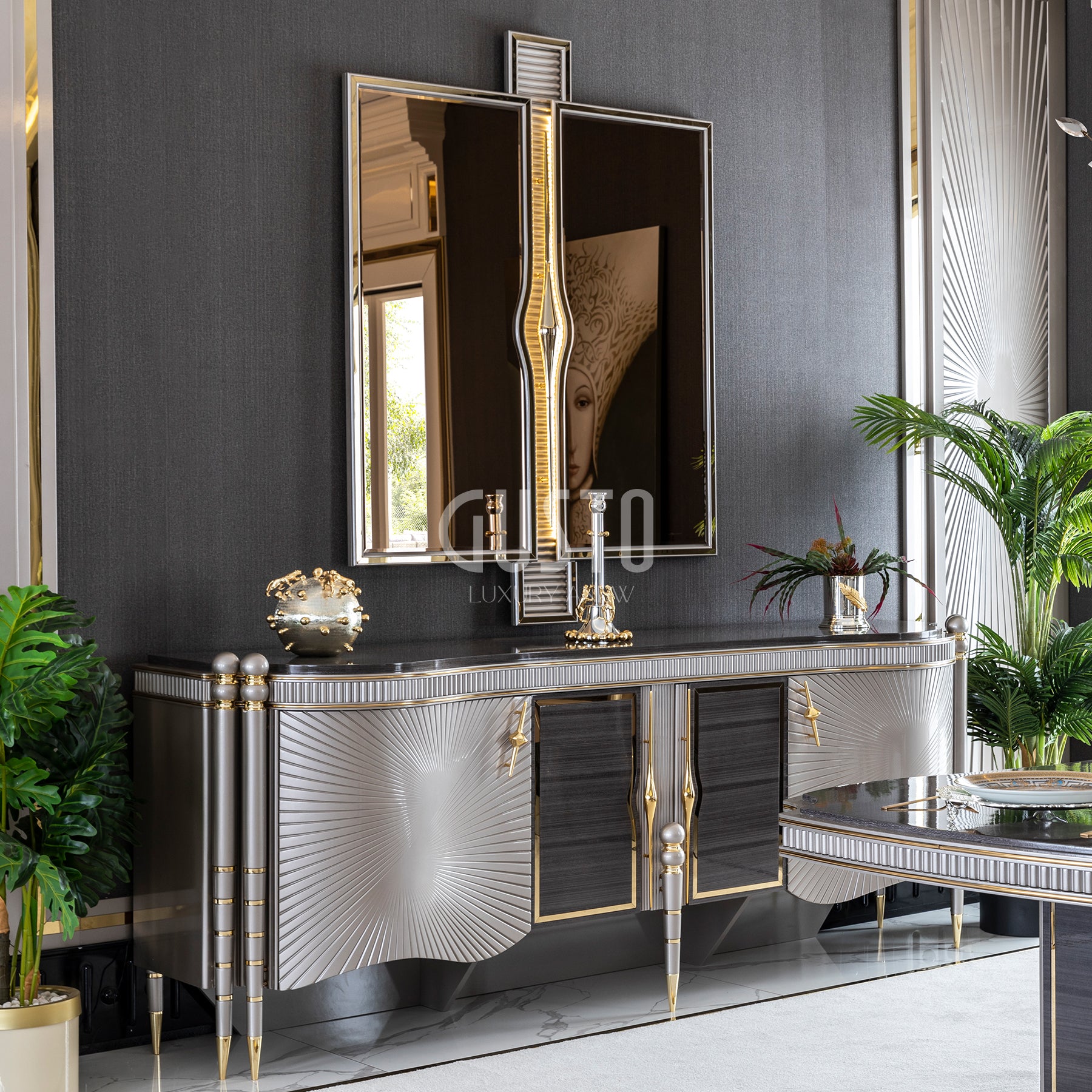 Regalia Luxe Dining Set – Opulent Detailing & Timeless Elegance