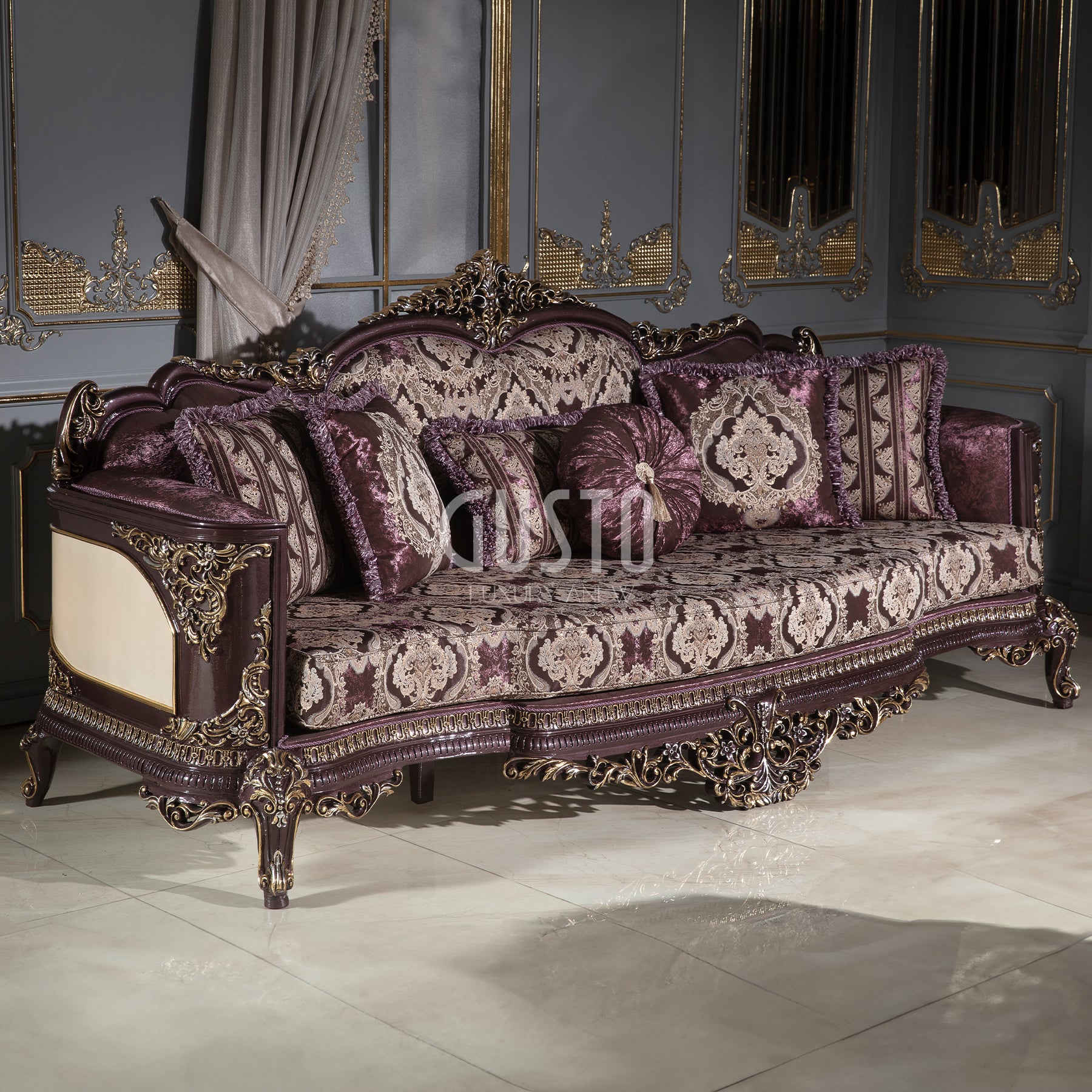 Versailles Royale Sofa Set – Classic Luxury with Ornate Detailing