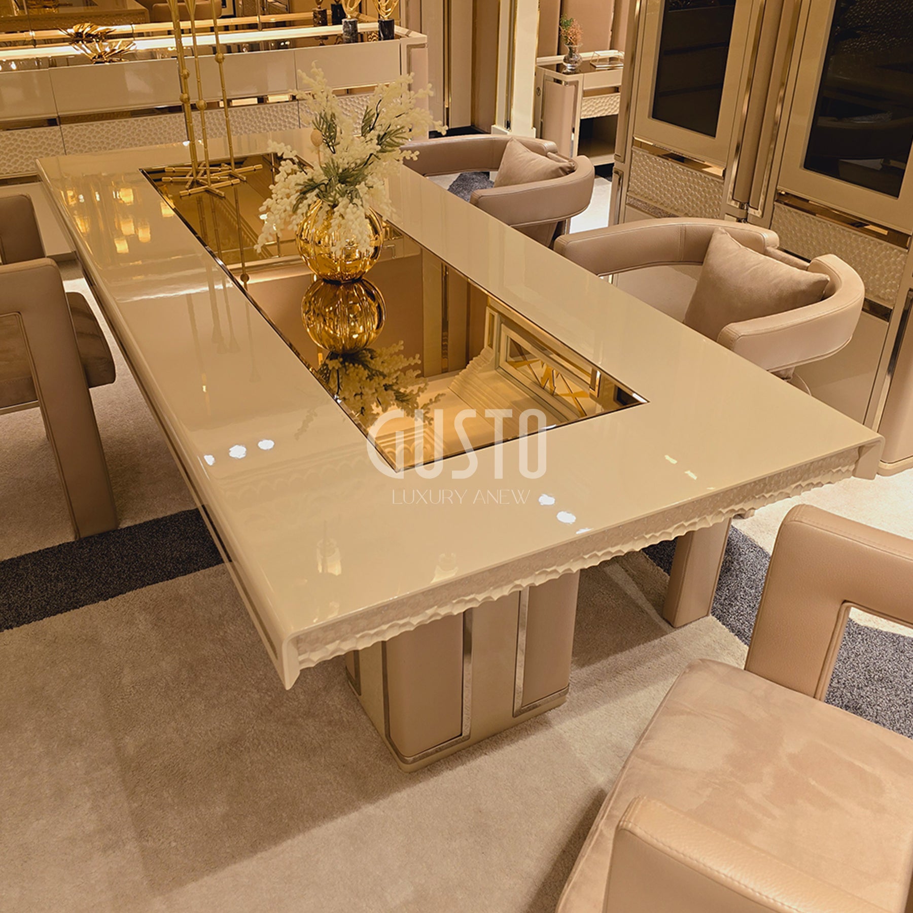 Capri Luxe Dining Set – Modern Sophistication in Soft Neutrals