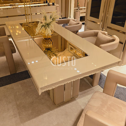 Capri Luxe Dining Set – Modern Sophistication in Soft Neutrals