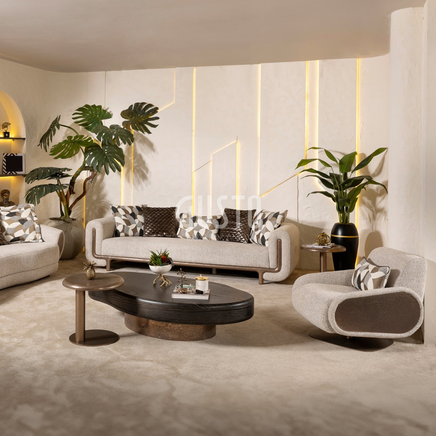 Arcadia Curve Modern Luxury Sofa Set