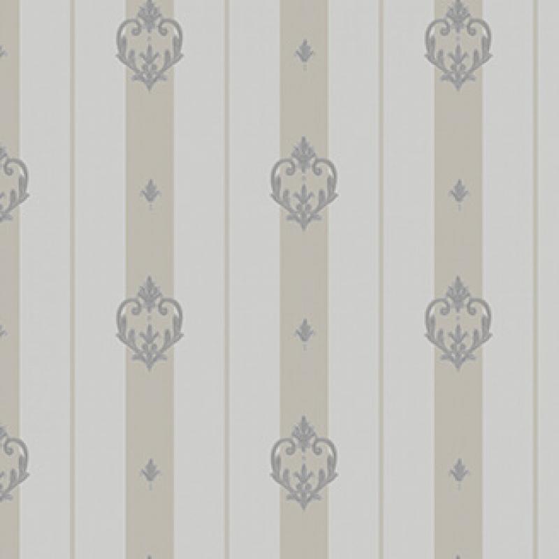 Gusto Wallpaper 7804 Serie | Striped wallpaper with neoclassical discreet ornament