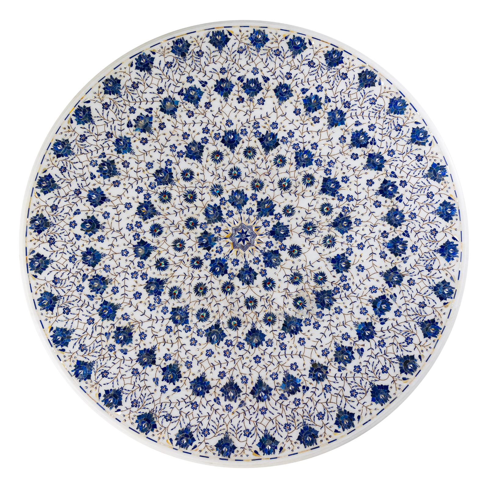 Pietra Dura Round – Azure Rosette