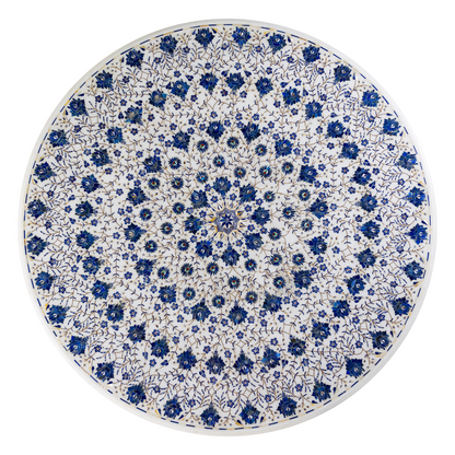 Pietra Dura Round – Azure Rosette