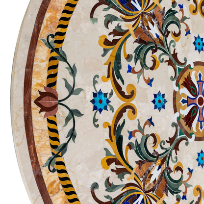 Pietra Dura Round – Baroque Fiorentino