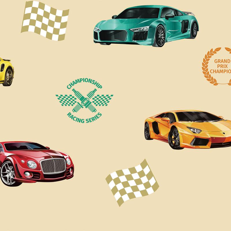 Gusto Wallpaper 8909 Serie | Racing Themed Wallpaper for Car and Speed Loving Kids