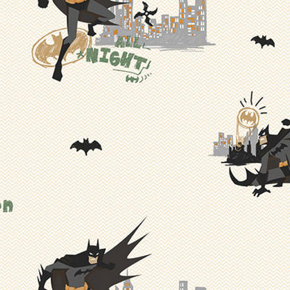 Gusto Wallpaper 8918 Serie | Batman Figures and Light Colored Wallpaper