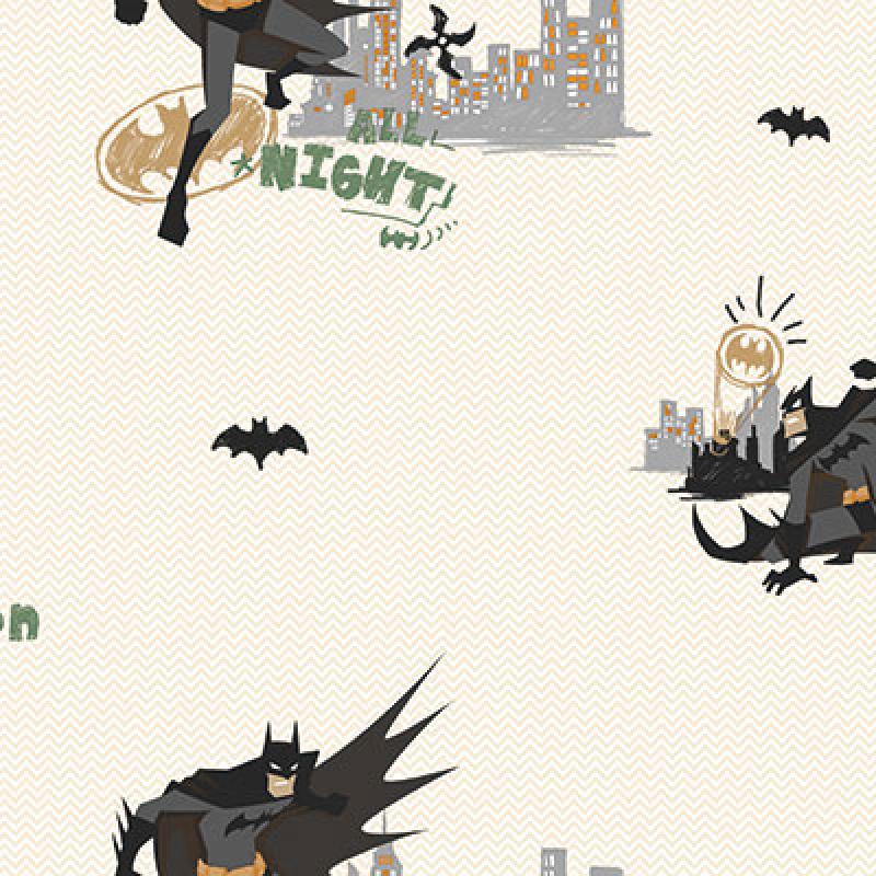 Gusto Wallpaper 8918 Serie | Batman Figures and Light Colored Wallpaper