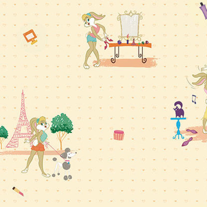 Gusto Wallpaper 8932 Serie | Wallpaper with Lola Bunny and Animals