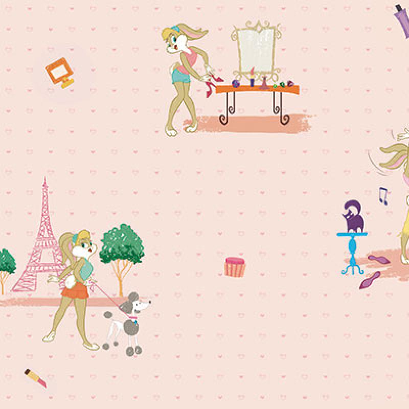 Gusto Wallpaper 8932 Serie | Wallpaper with Lola Bunny and Animals