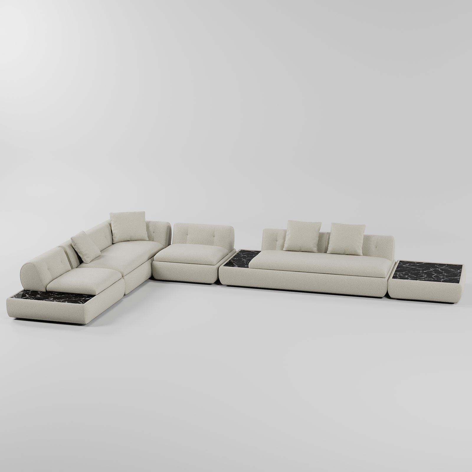 Vero L Shape Sofa White By Gusto
