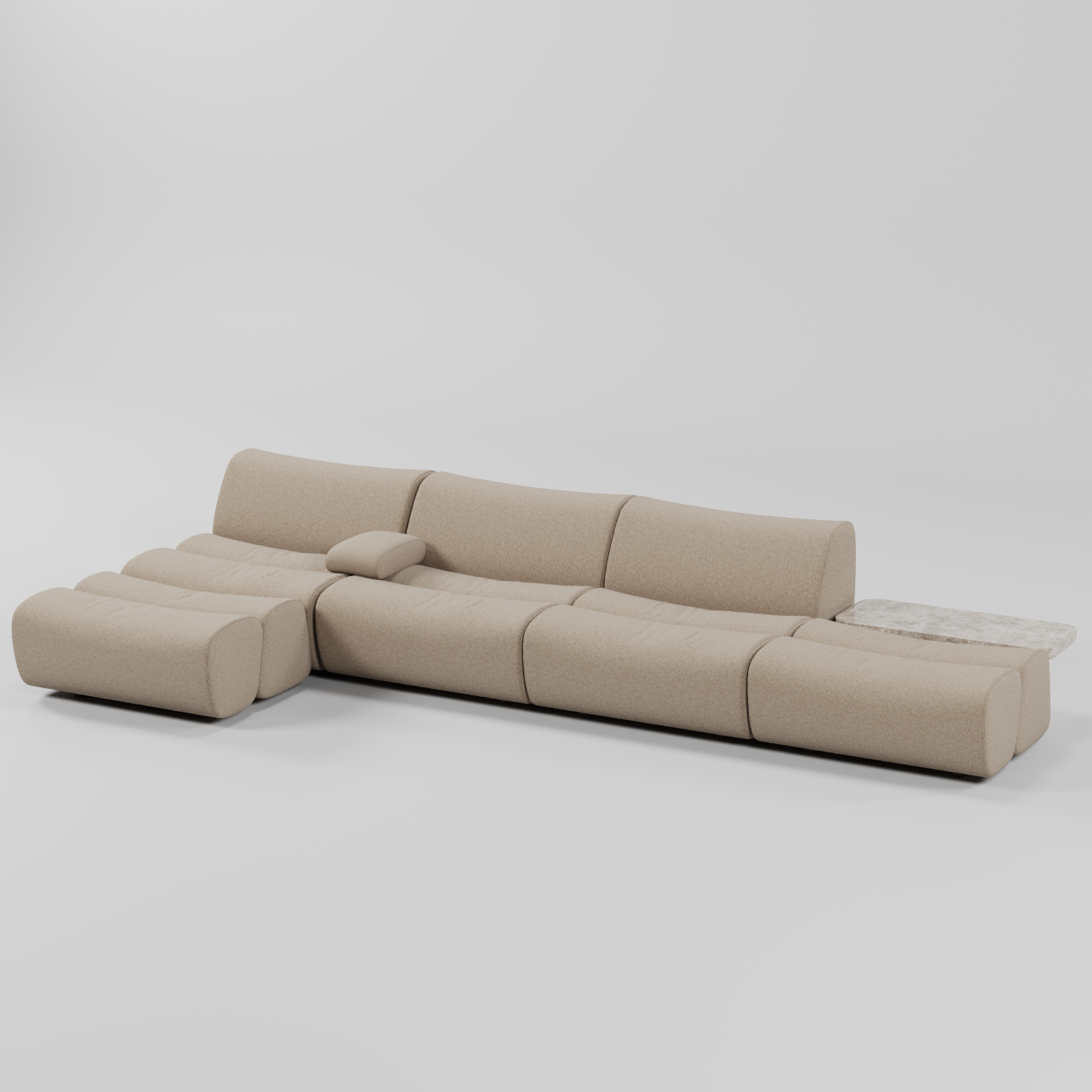 Nero L Shape Sofa Beige By Gusto