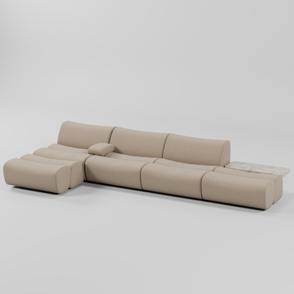 Nero L Shape Sofa Beige By Gusto