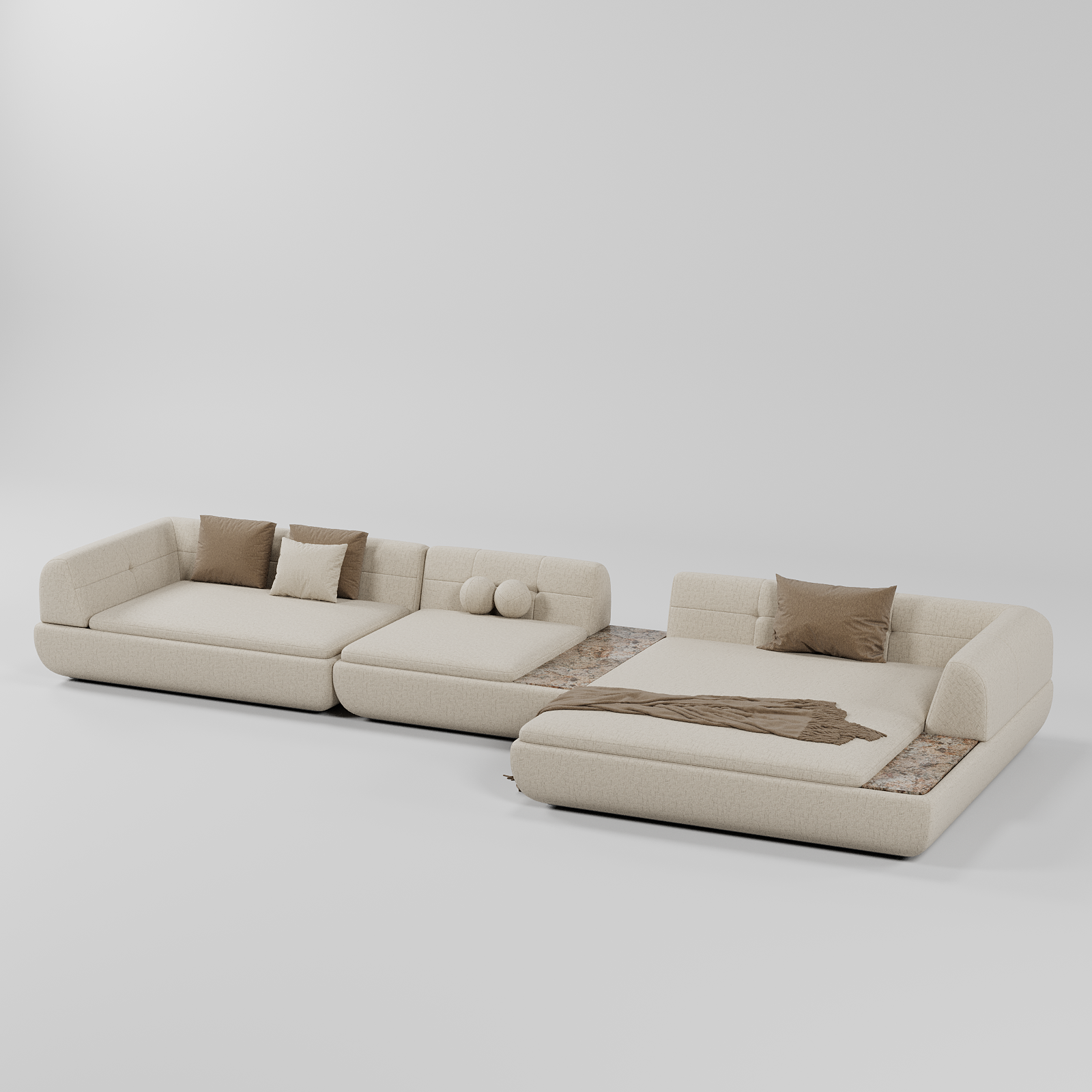 Nivo L Shape Sofa Beige By Gusto