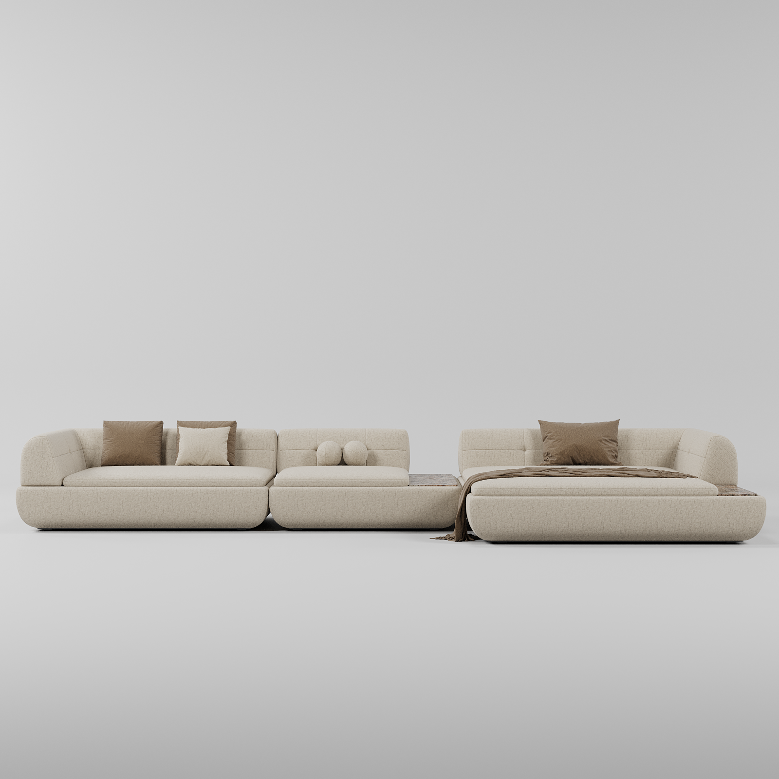 Nivo L Shape Sofa Beige By Gusto