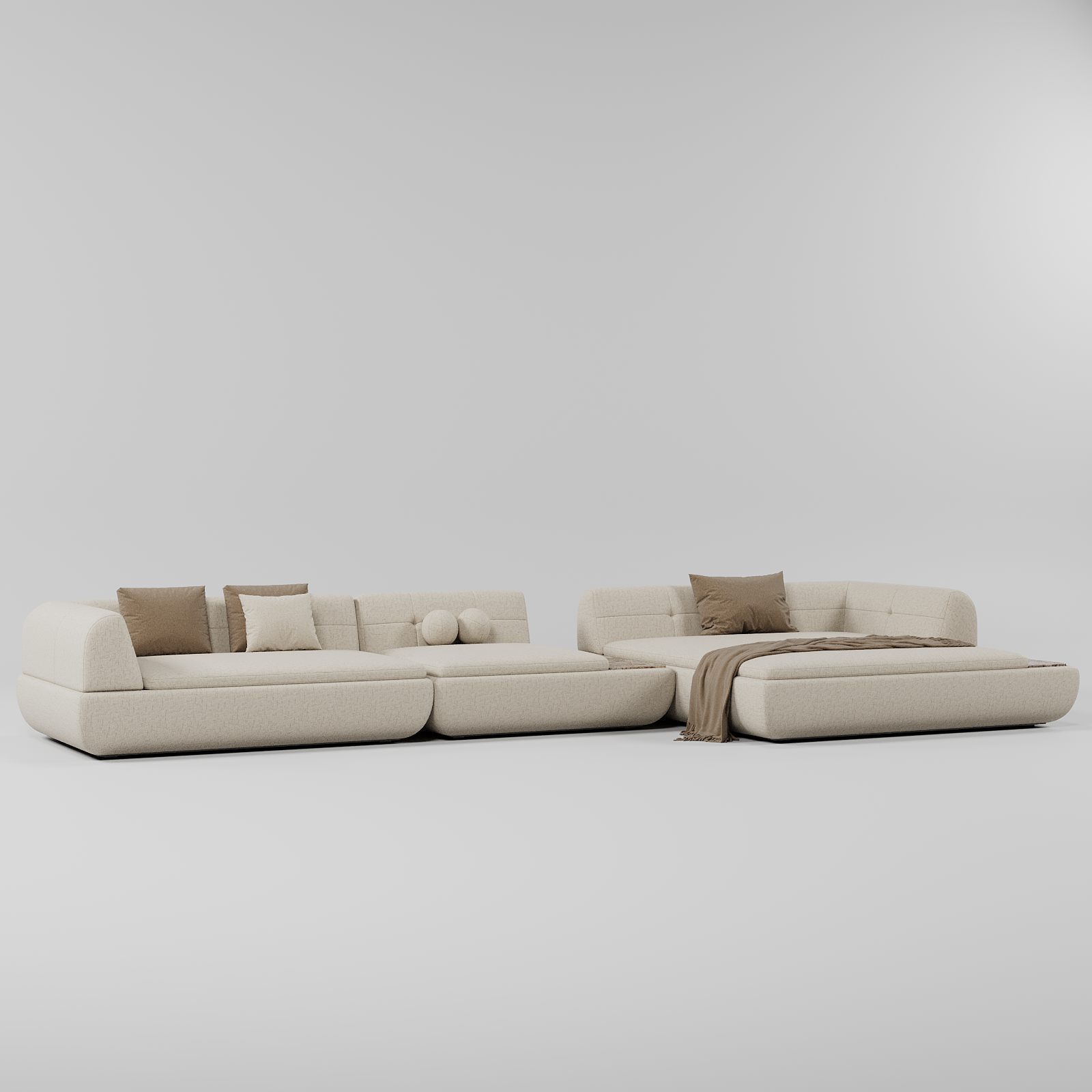 Nivo L Shape Sofa Beige By Gusto