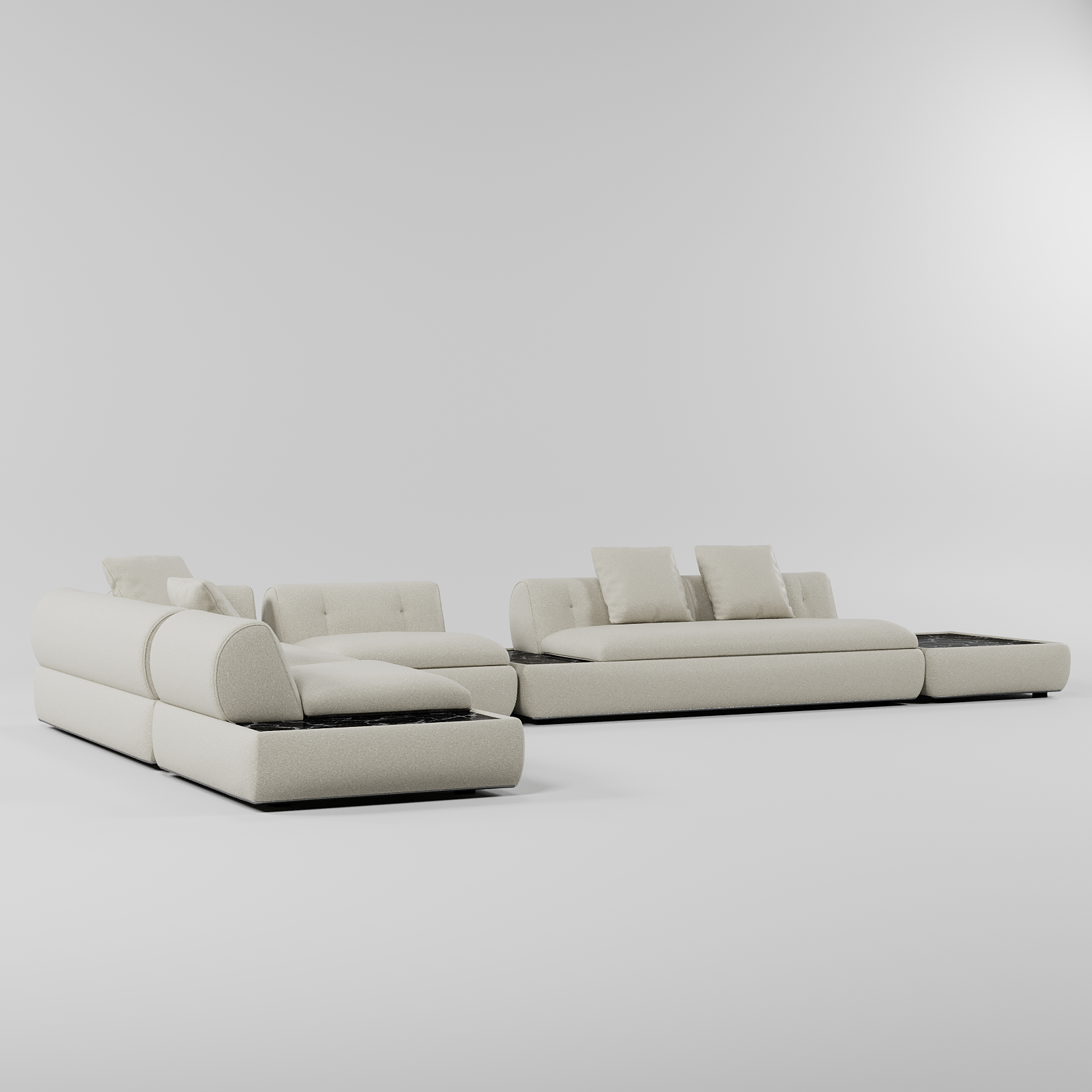 Vero L Shape Sofa White By Gusto