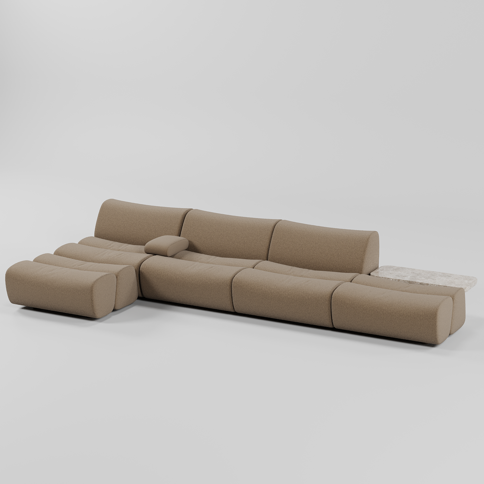 Nero L Shape Sofa Brown By Gusto
