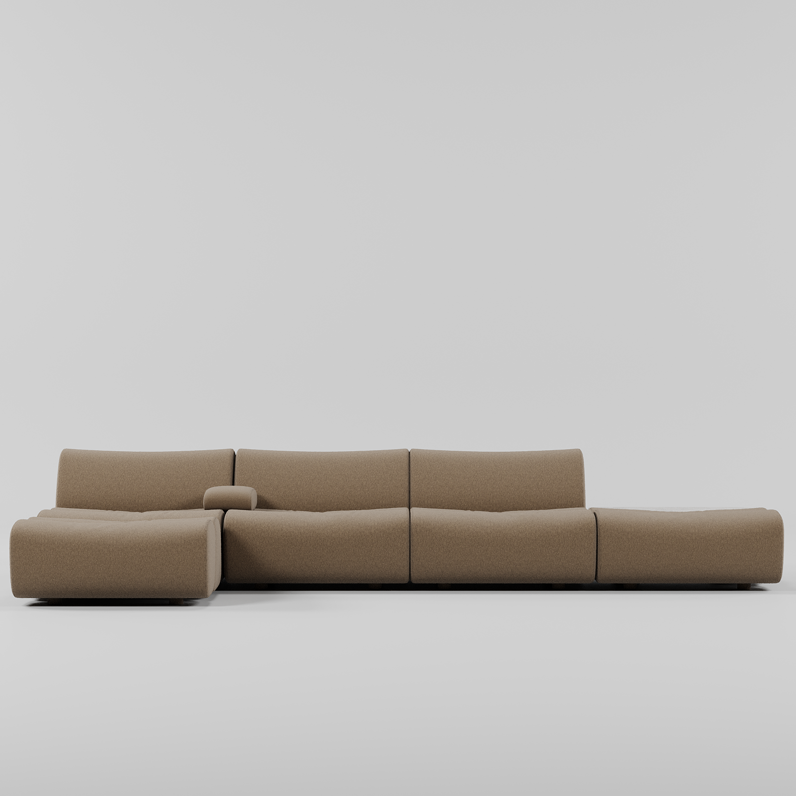 Nero L Shape Sofa Brown By Gusto