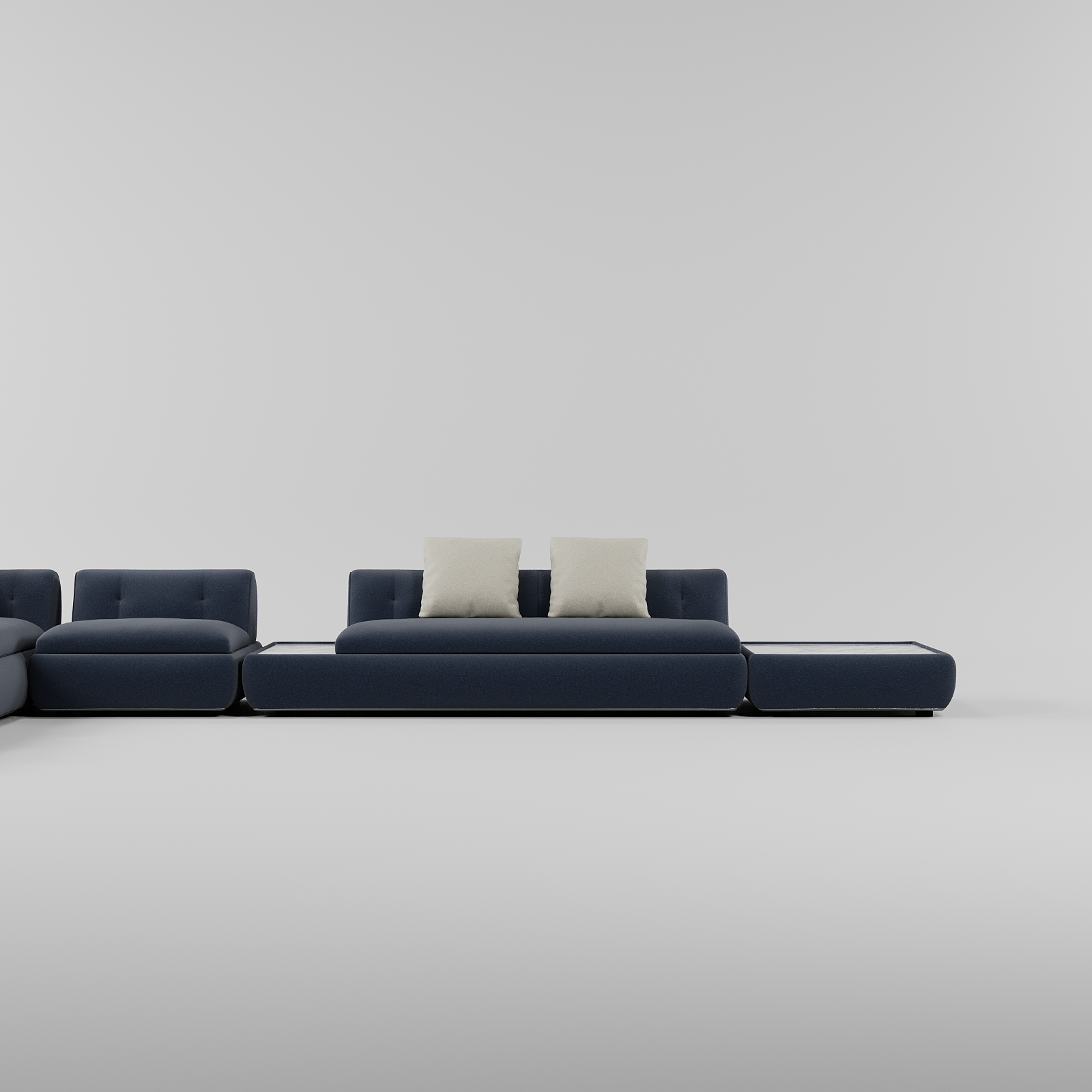 Vero L Shape Sofa Navy By Gusto