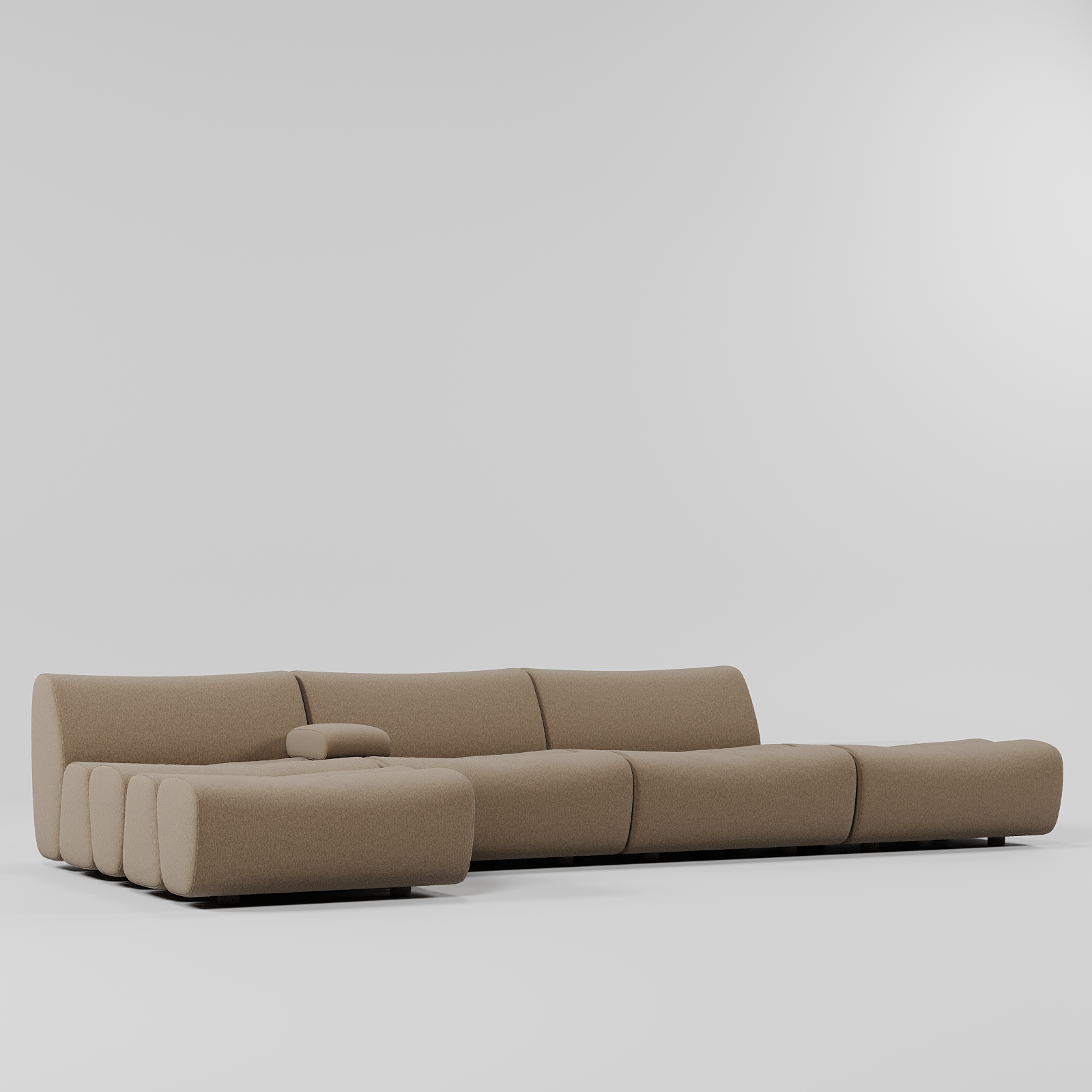Nero L Shape Sofa Brown By Gusto