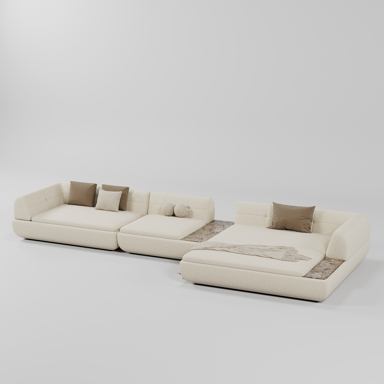 Nivo L Shape Sofa White By Gusto