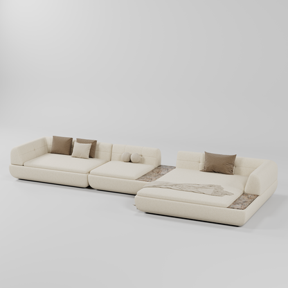 Nivo L Shape Sofa White By Gusto