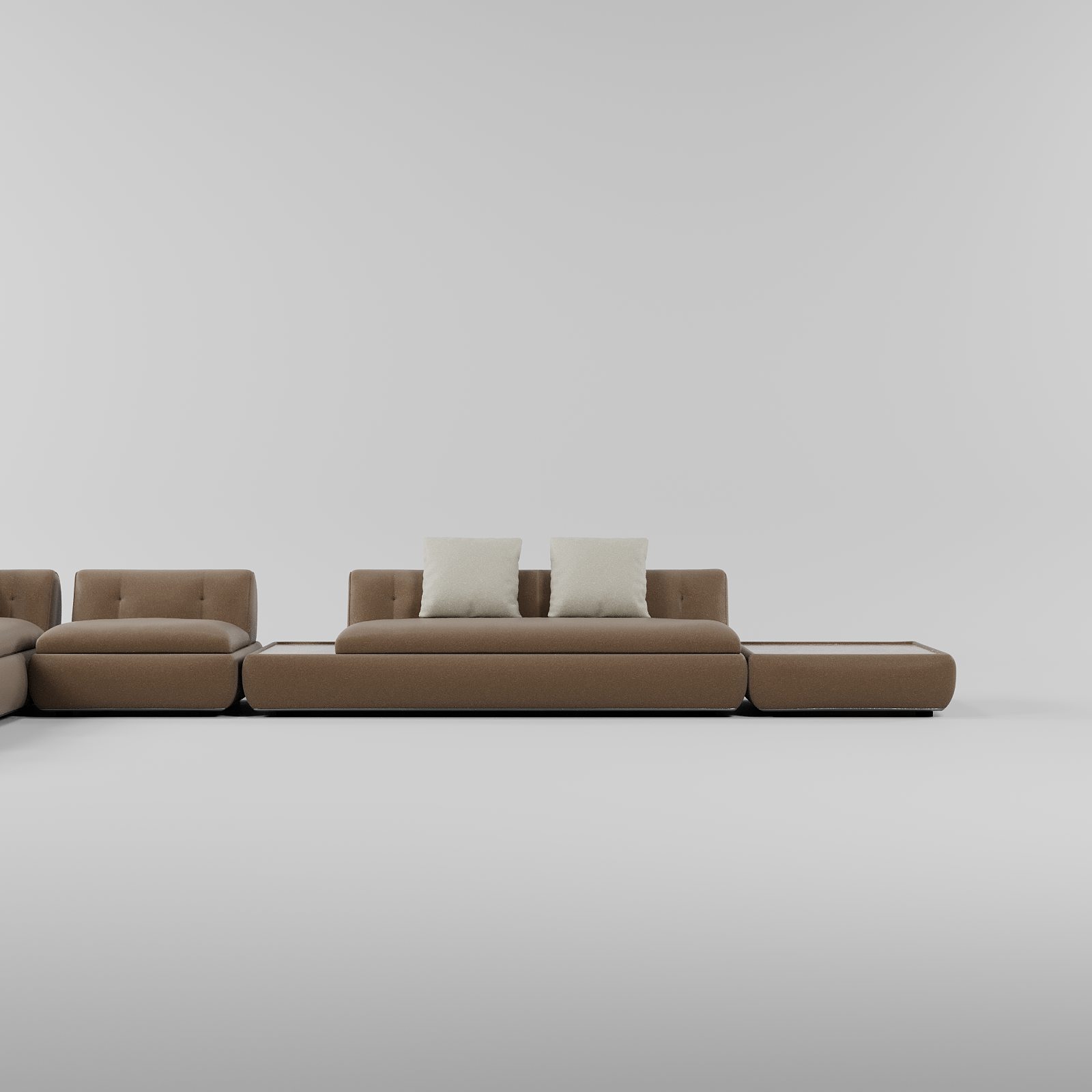 Vero L Shape Sofa Brown By Gusto