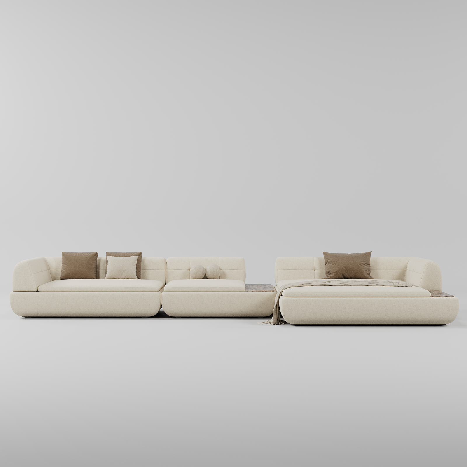 Nivo L Shape Sofa White By Gusto