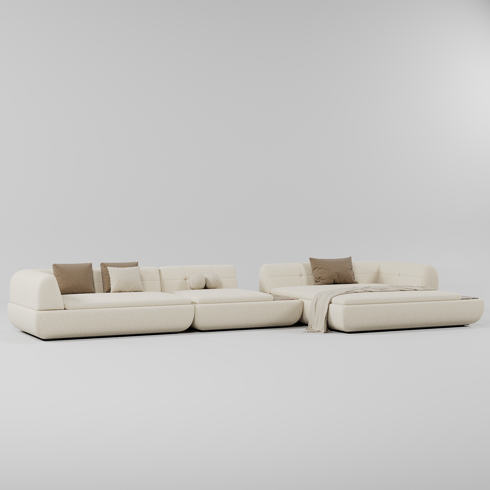 Nivo L Shape Sofa White By Gusto