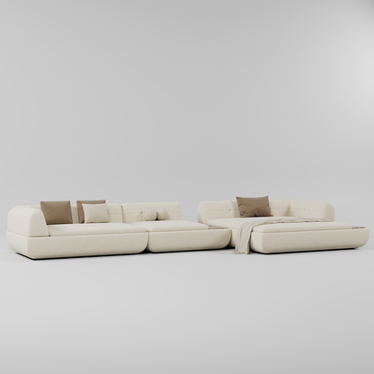 Nivo L Shape Sofa White By Gusto