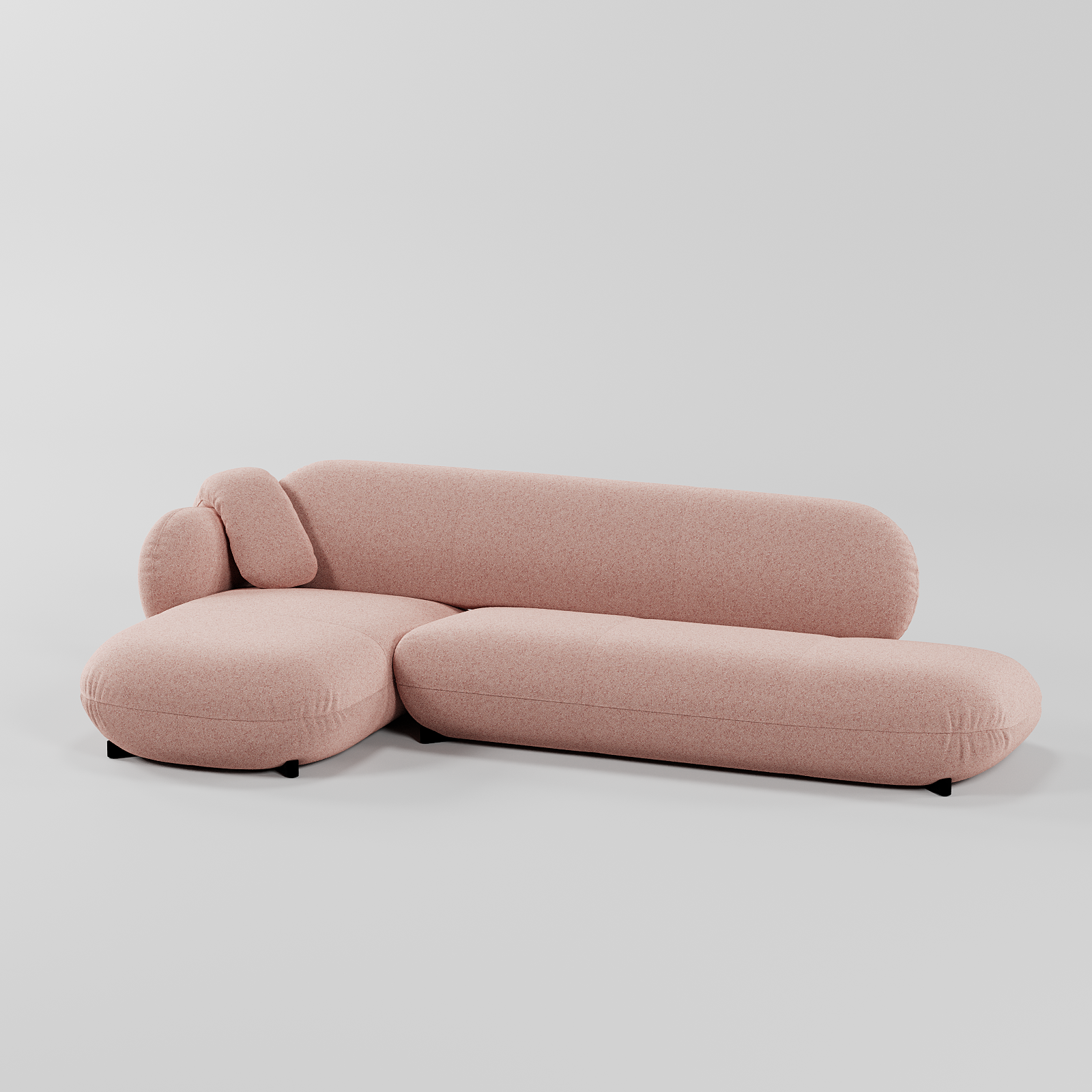 Sera L Shape Sofa Pink By Gusto