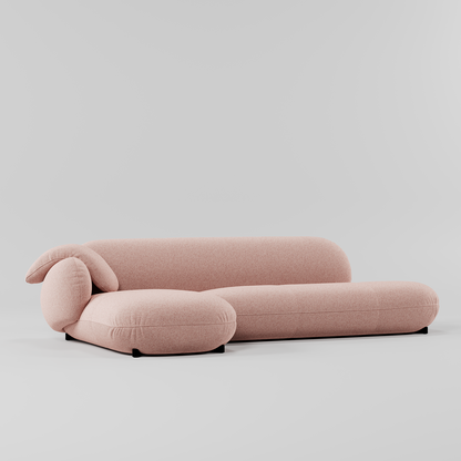 Sera L Shape Sofa Pink By Gusto