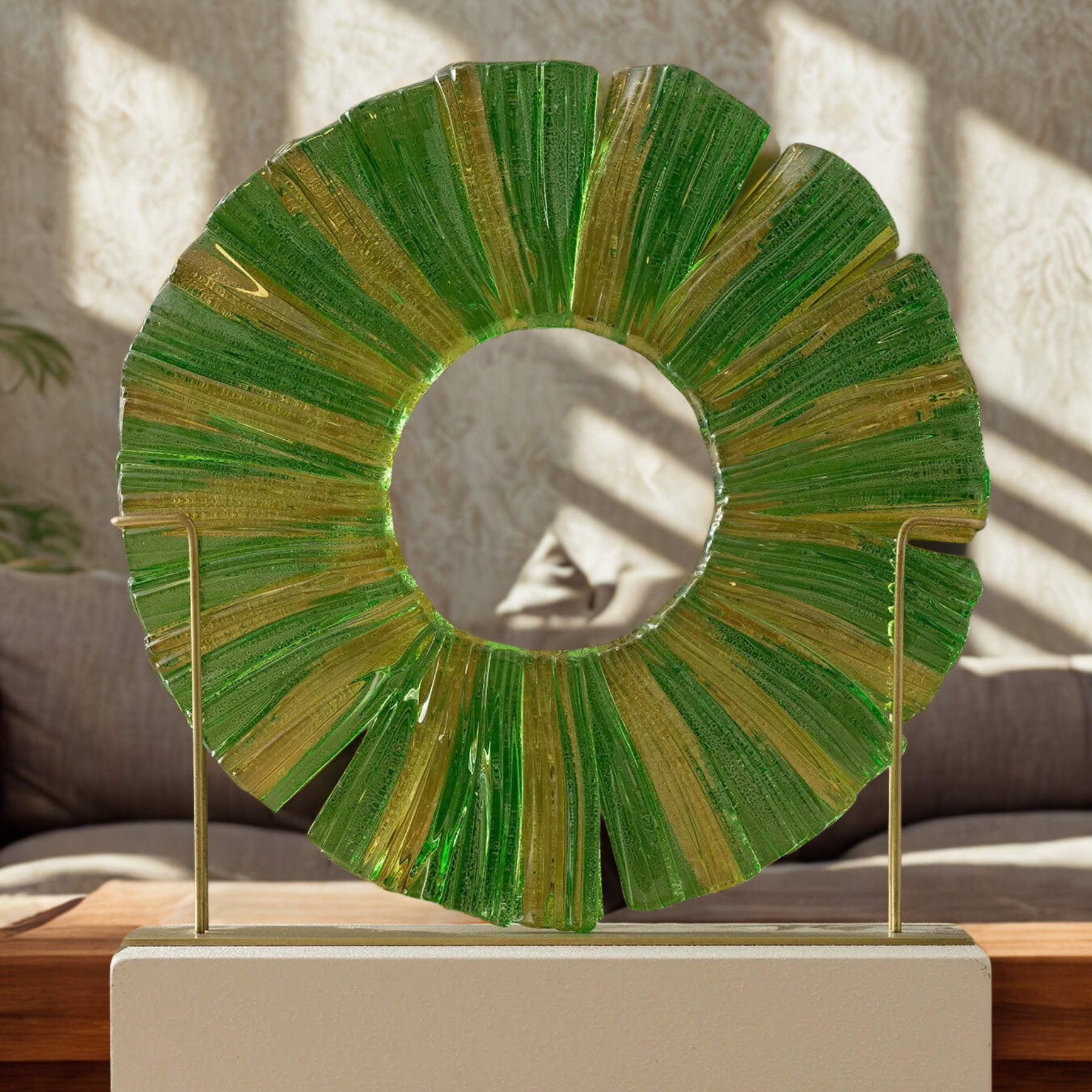 Verdant Radiance Glass Sculpture – Standard