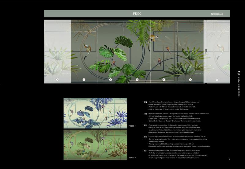 Gusto Wallpaper FJ300 | Monkey And Birds Design
