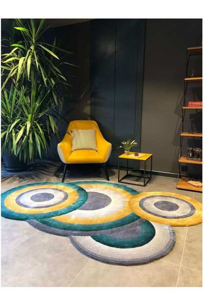 #Turkish_Carpets_Rugs# #Modern_Carpets# #Abrash_Carpets#Circle 001-H
