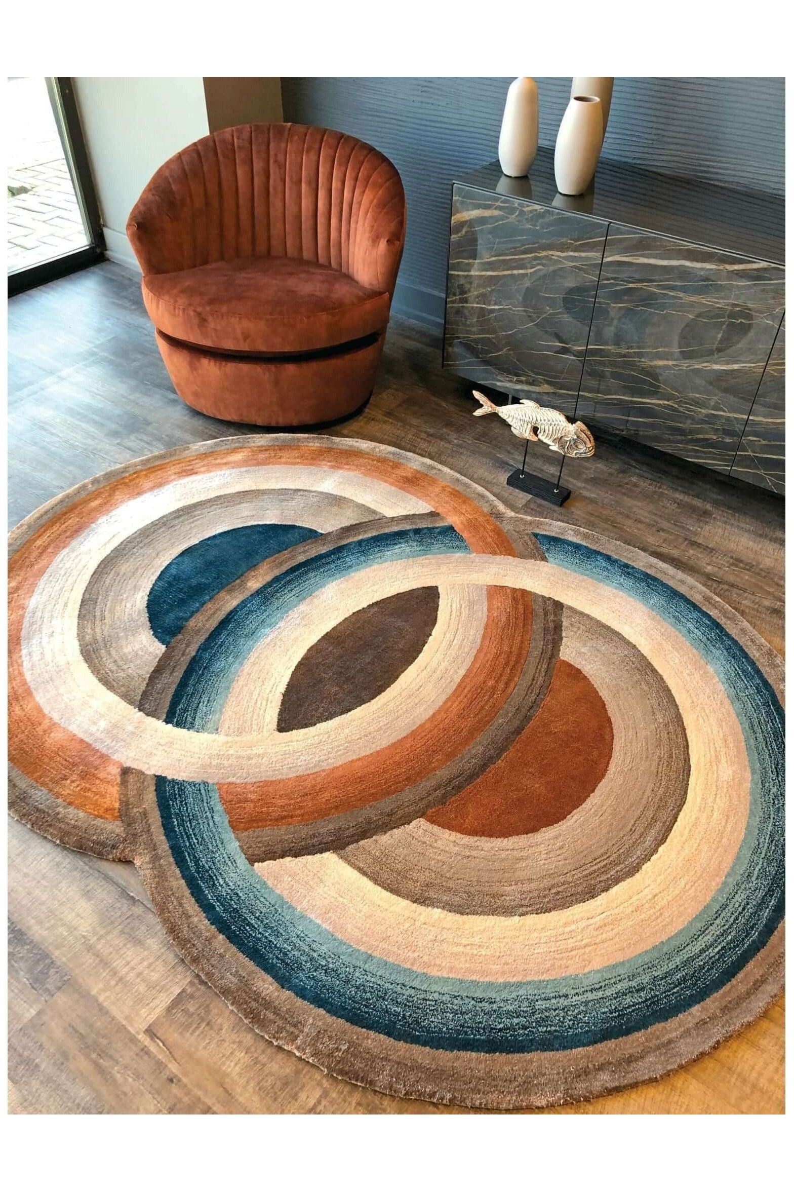 #Turkish_Carpets_Rugs# #Modern_Carpets# #Abrash_Carpets#Circle 002-N